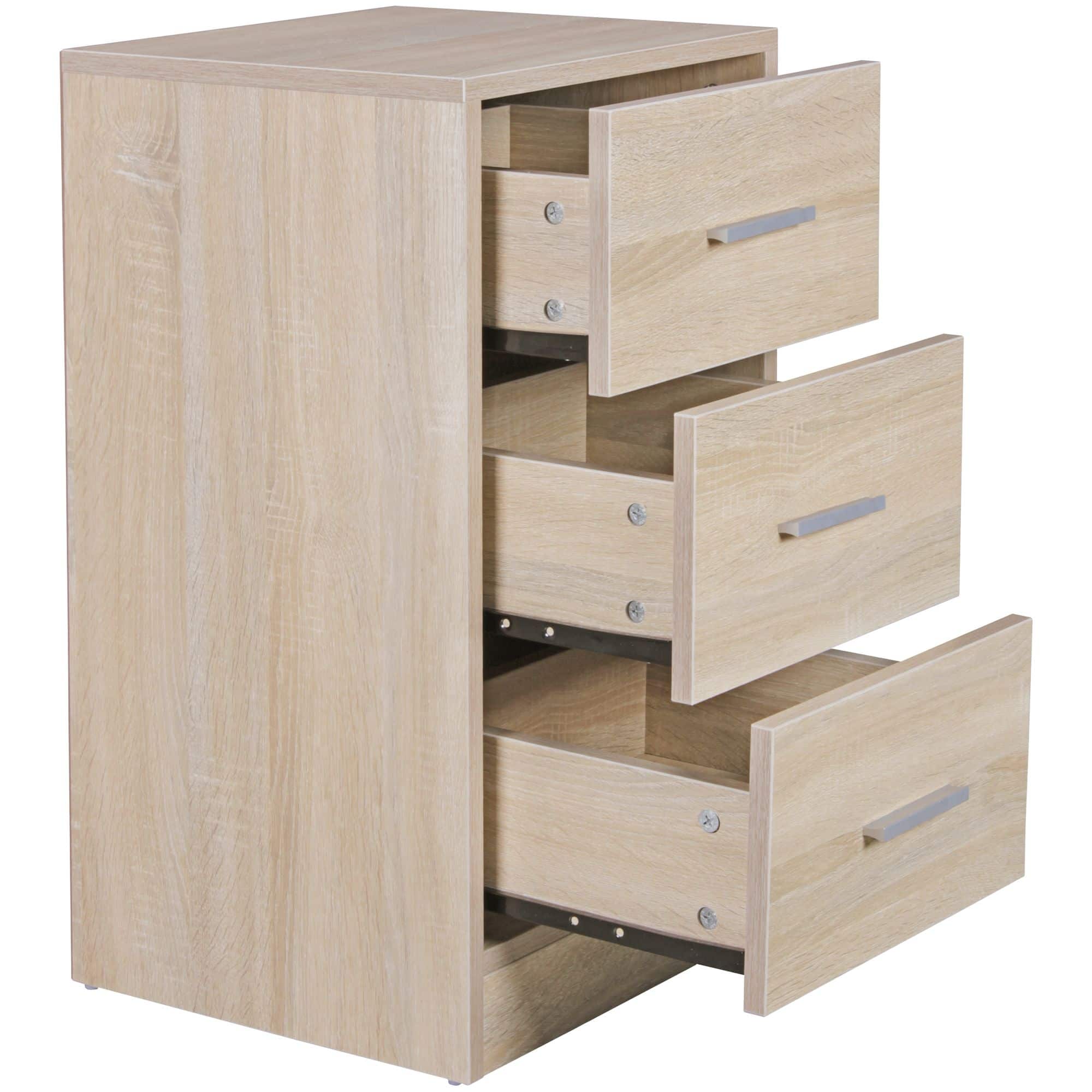 44685-WOHNLING-Nachtkonsole-OLAV-3-Schubladen-ext_2 Nachtkonsole FOGGIA Holz Nachttisch modern mit 3 Schubladen sonoma
