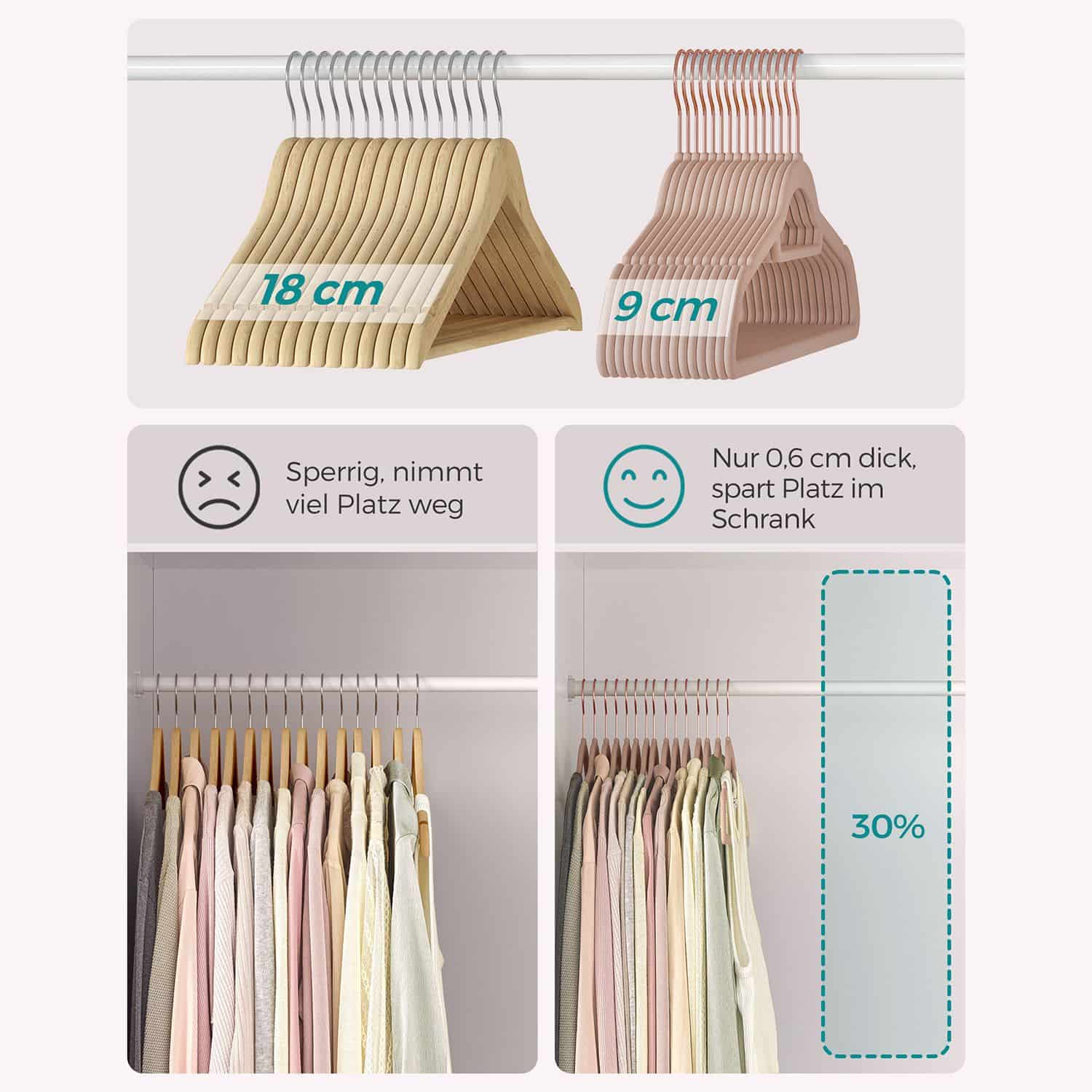 50er Set Samt-Kleiderbügel Hellgrün-CRF021LB50 50er Set Samt-Kleiderbügel Hellgrün-CRF021LB50