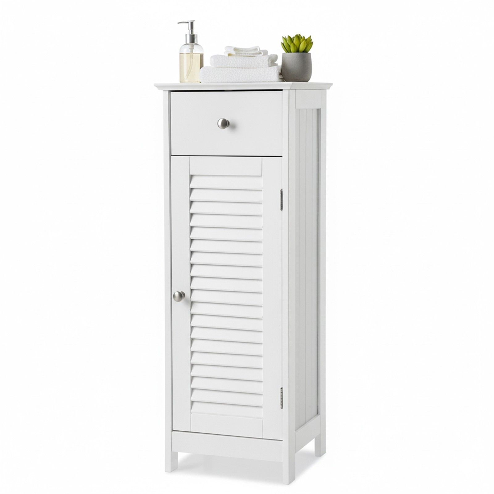 Schmaler Badschrank, Aufbewahrungsschrank, mit Schublade