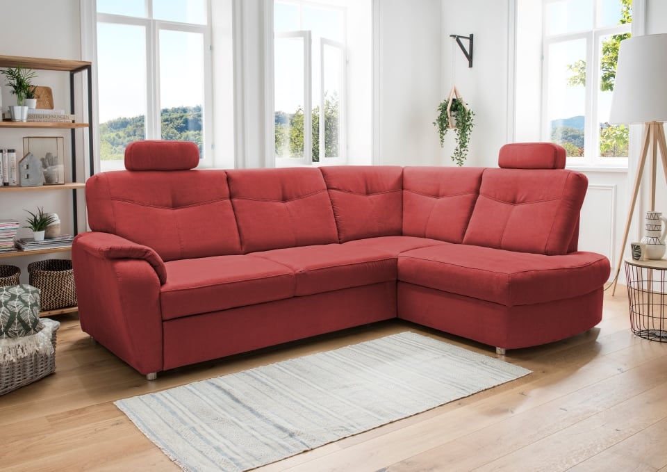 Stylisches Ecksofa Edna von Benformato mit Schlaffunktion und Bettkasten - Verschiedene Farben erhältlich Stylisches Ecksofa Edna von Benformato mit Schlaffunktion und Bettkasten - Verschiedene Farben erhältlich