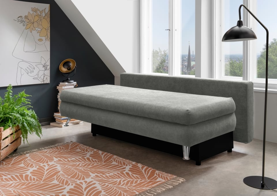 Benformato_Altona_2FBK_3608_F06-5 Komfortables Schlafsofa: Sofa Altona in luxuriöser Mikrofaser Mango Hellgrau