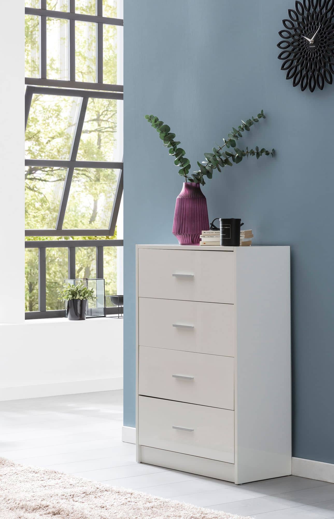 48558-WOHNLING-Sideboard-RAYA-60x30x90-cm-hochglanz-Weiss-WL5-864-WL5-864_2 Design Sideboard WL5.864 Weiß Hochglanz 60x90x30 cm Anrichte Holz Modern