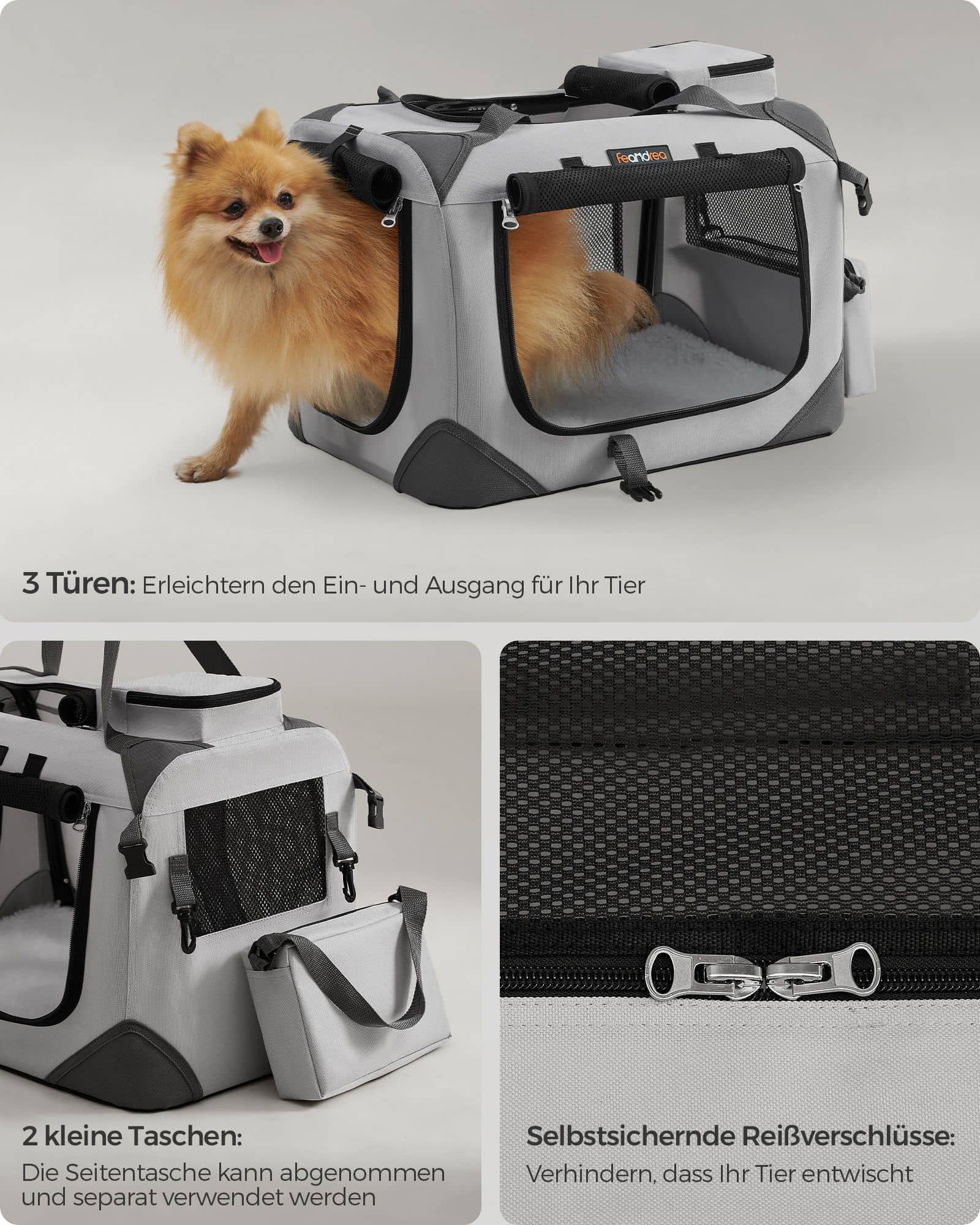 Hundebox S aus Oxford-Gewebe mit Griffen Hundebox S aus Oxford-Gewebe mit Griffen