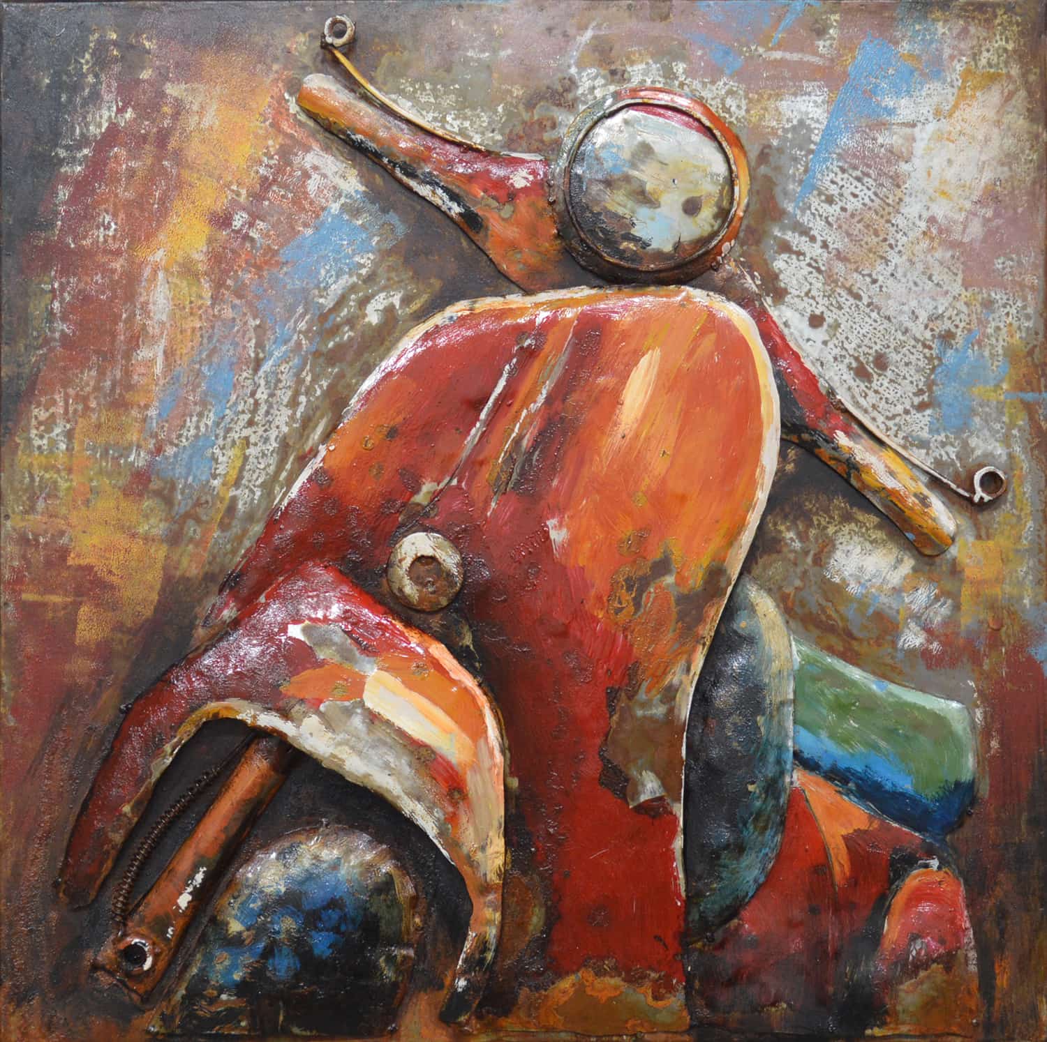 Metall Wandbild Scooter Trip 60cm x 60cm Metall Wandbild Scooter Trip 60cm x 60cm