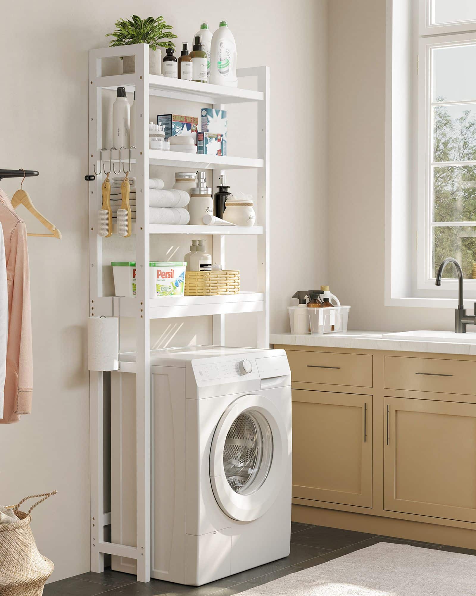 Toilettenregal mit verstellbaren Ablagen wolkenweiß