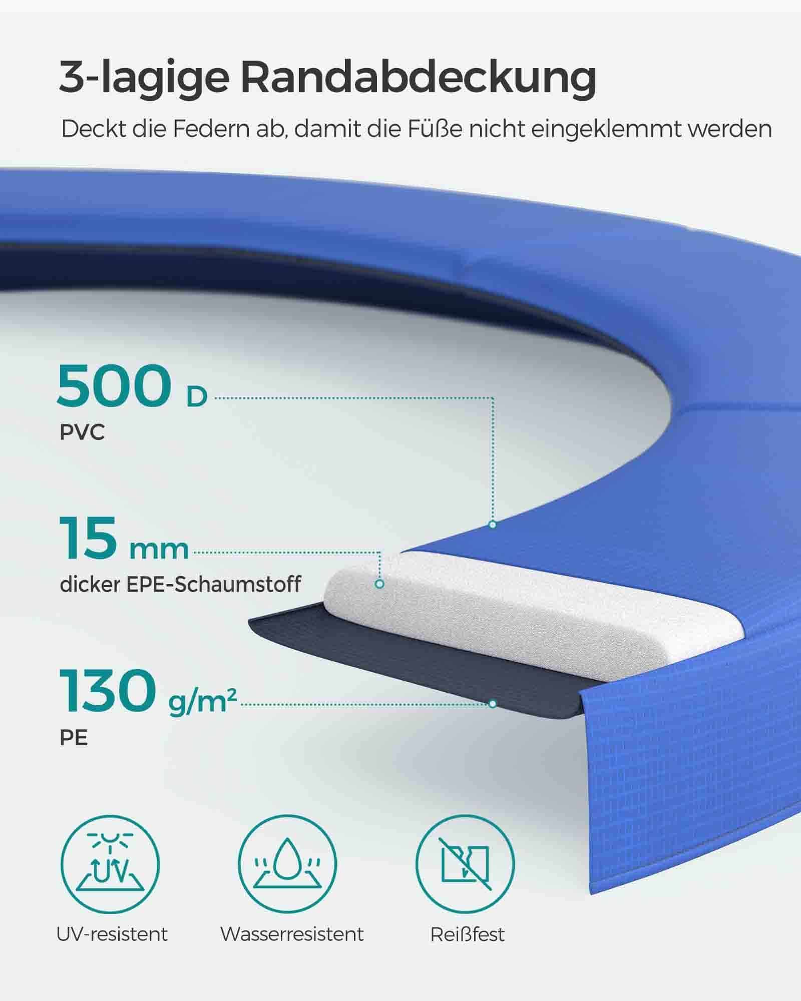 Trampolin Ø 305 cm Schwarz-Blau-B34STR10FT Trampolin Ø 305 cm Schwarz-Blau-B34STR10FT