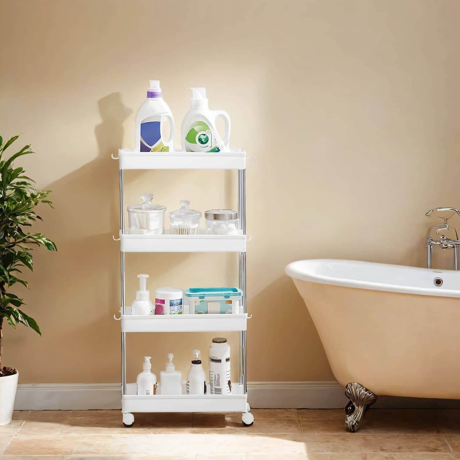 Rollwagen, Küchenwagen mit 4 Ebenen, Küchenregal