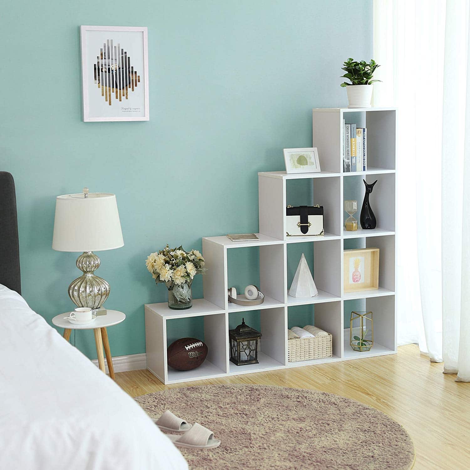 Stair-Shaped-Cube-Organiser-LBC10WTV1-5 Bücherregal Weiß