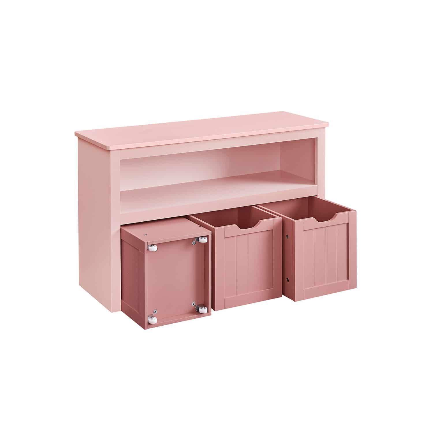 Kinderregal mit Rollen 30 x 102 x 60 cm pastellrosa