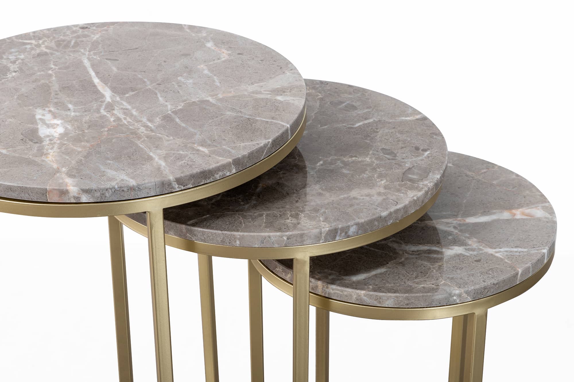 Beistelltisch Tria 125 3er-Set Weiß Beistelltisch Tria 125 3er-Set Weiß