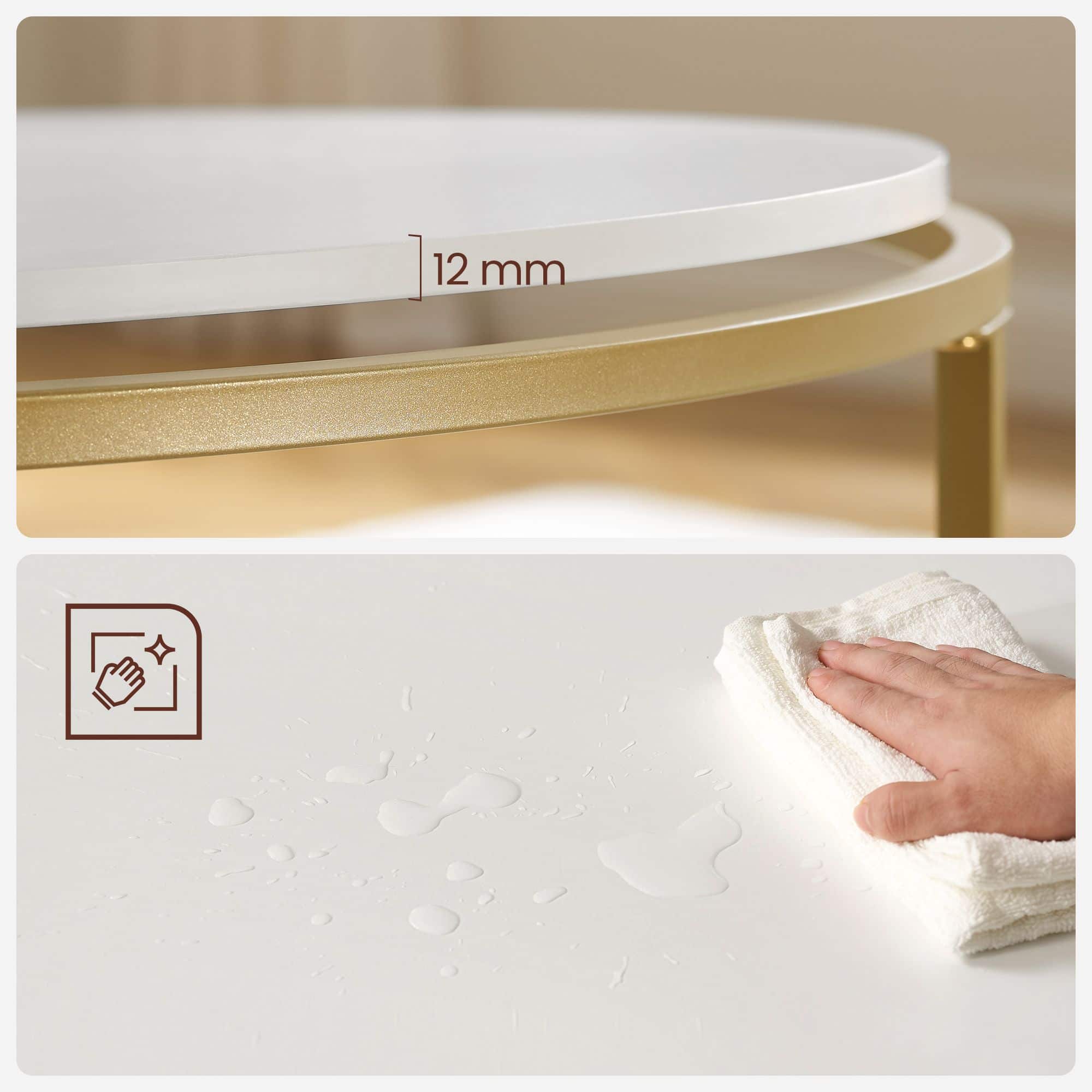 Runder Couchtisch mit Metallrahmen Runder Couchtisch mit Metallrahmen