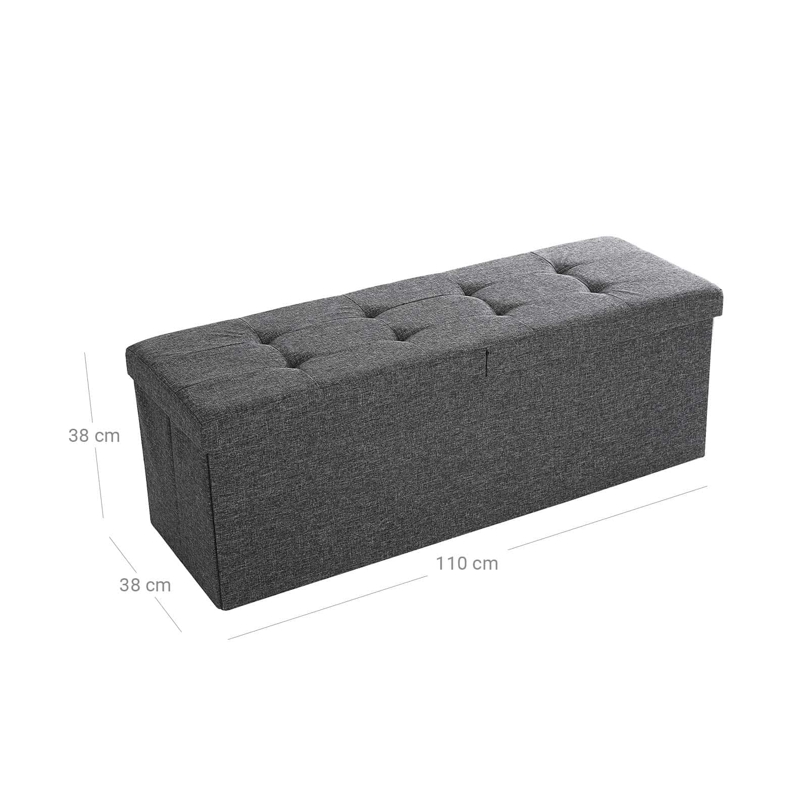 Sitzbank mit Klappdeckel 110 cm Dunkelgrau-LSF76GYZ Sitzbank mit Klappdeckel 110 cm Dunkelgrau-LSF76GYZ
