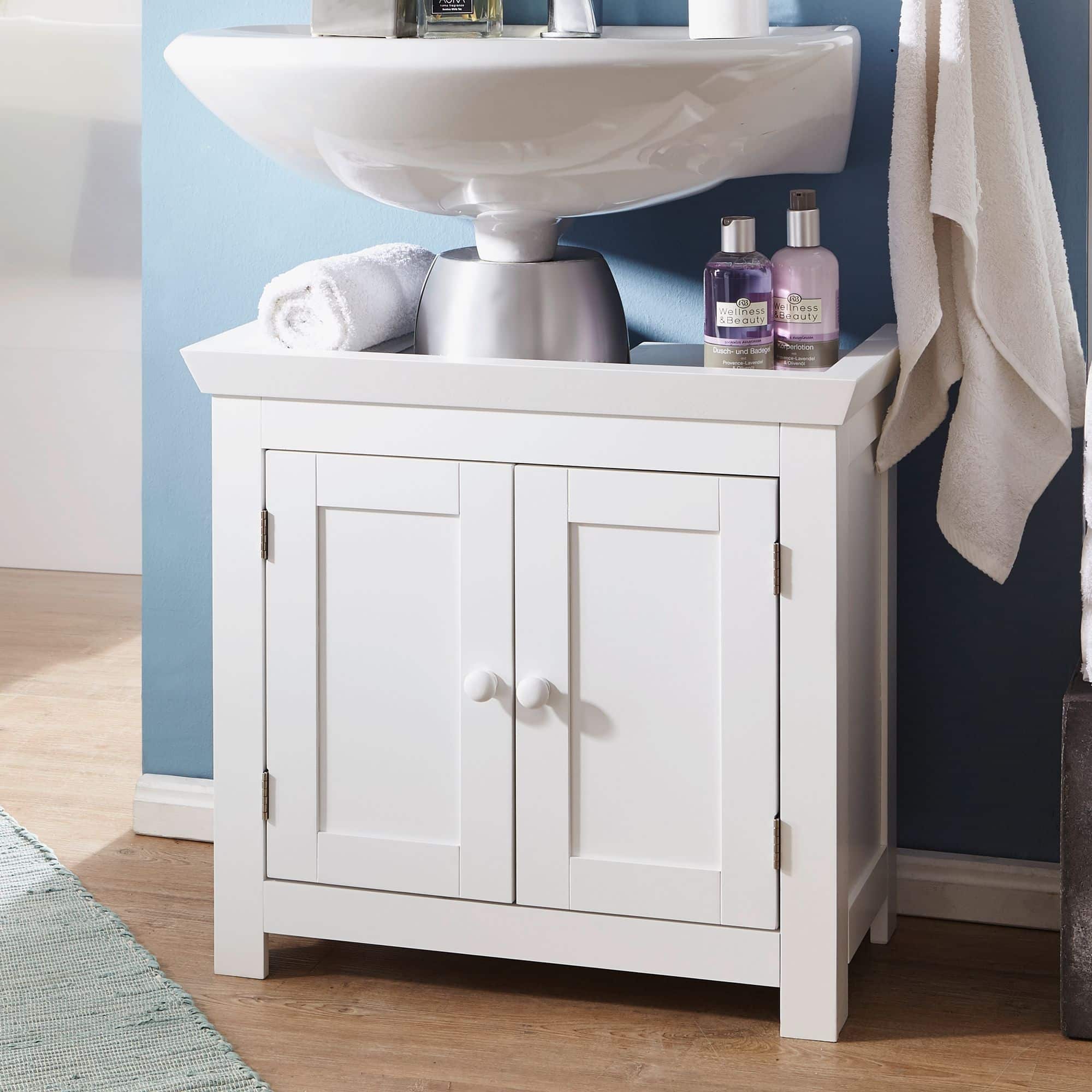 36003-WOHNLING-Design-Waschbeckenunterschrank-WL1-350-Badunterschrank-mit-2-Tueren-Weiss-Kleiner-Schrank-Badezimmer-57-cm-Breit-Badschrank-Waschbecken-Stehend-Bad-Aufbewahrung-W_1VQ7qOLKzMwtSZ Design Waschbeckenunterschrank WL1.350 Badunterschrank mit 2 Türen Weiß