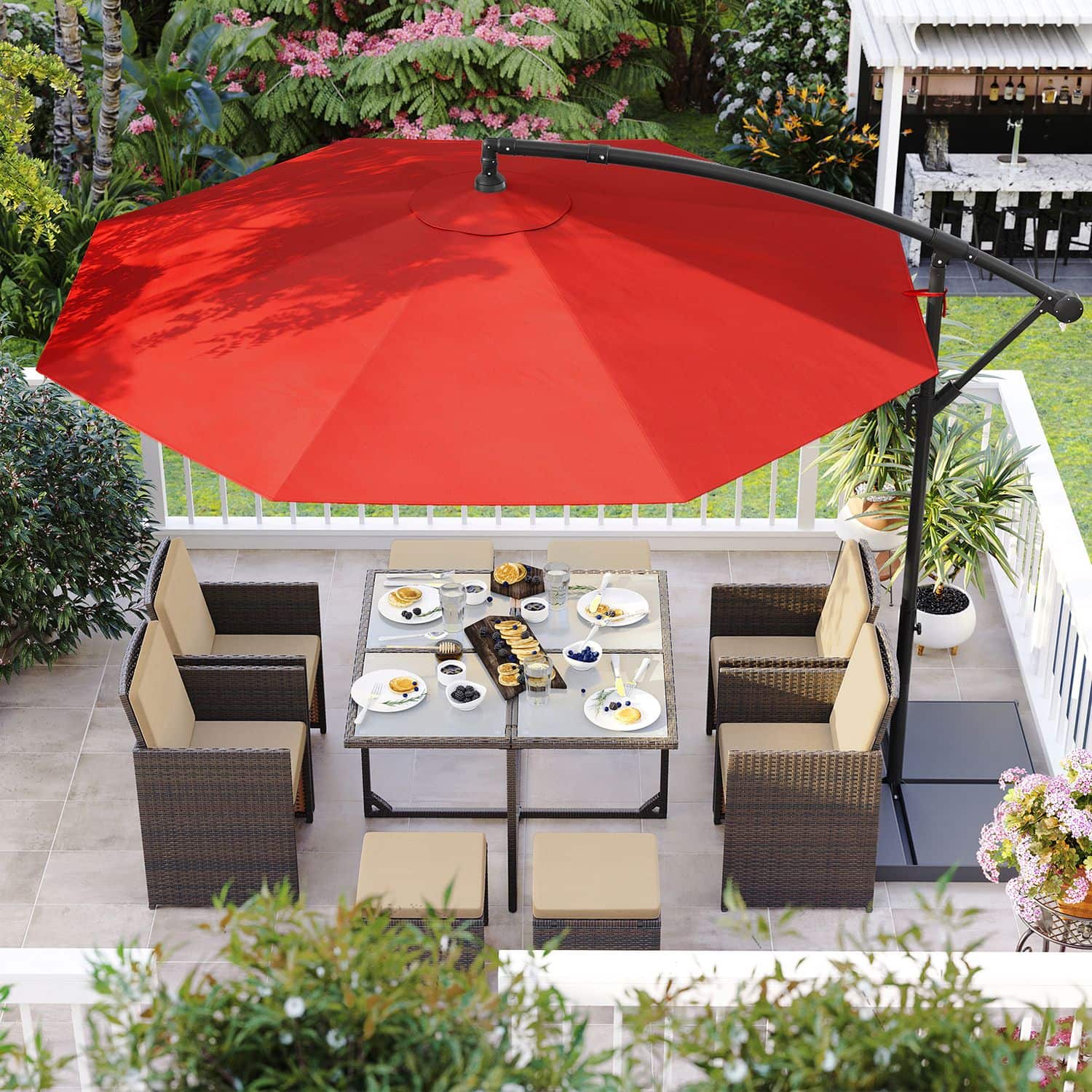 Sonnenschirm Ø 300 cm mit Ständer UV-Schutz bis UPF 50+ Sonnenschirm Ø 300 cm mit Ständer UV-Schutz bis UPF 50+