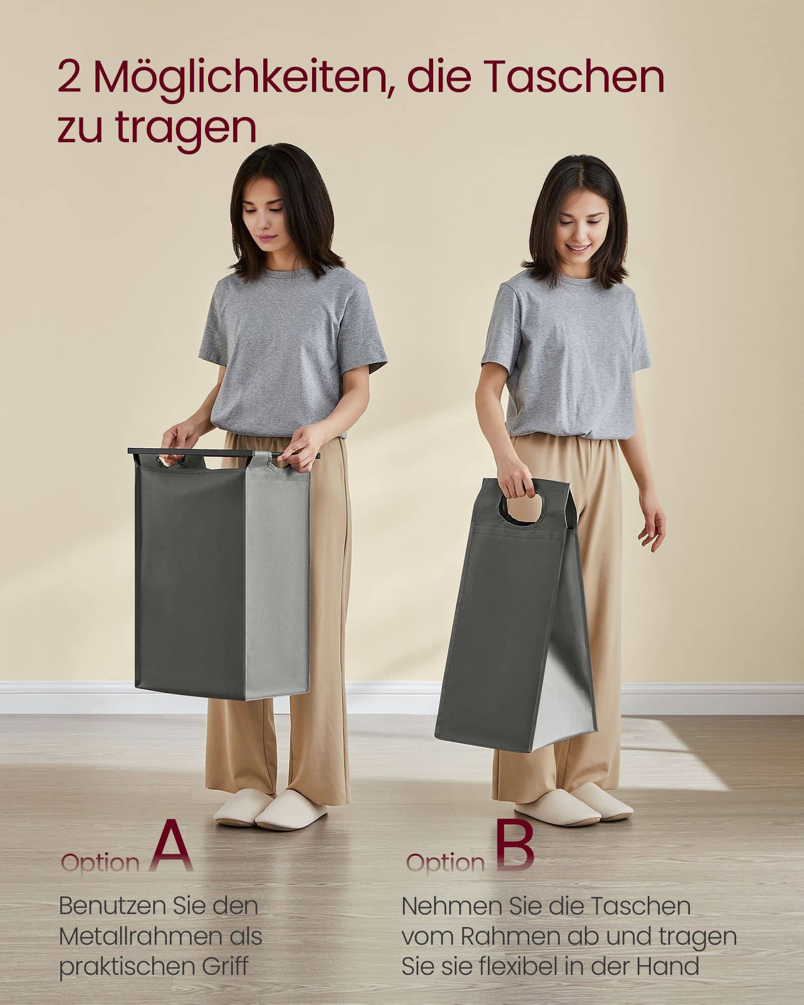 Wäschekorb 4 Fächer mit Ablage schwarz-grau Wäschekorb 4 Fächer mit Ablage schwarz-grau