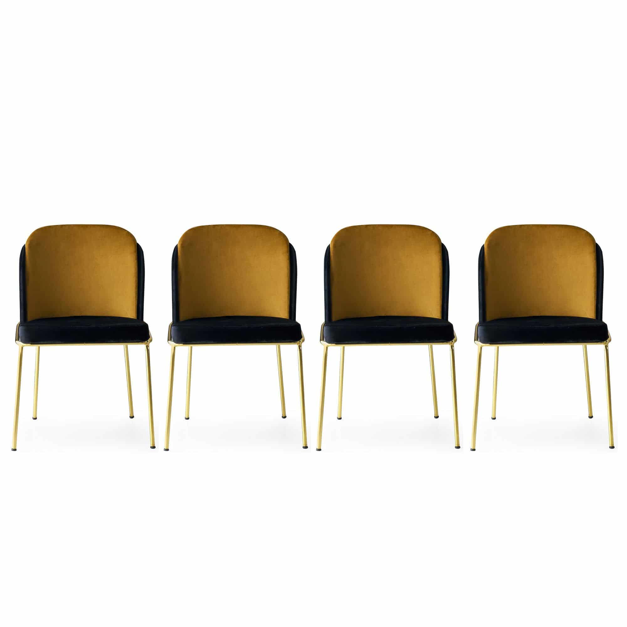 Dore - schwarz, gold - 4er Set Esszimmerstühle Dore - schwarz, gold - 4er Set Esszimmerstühle