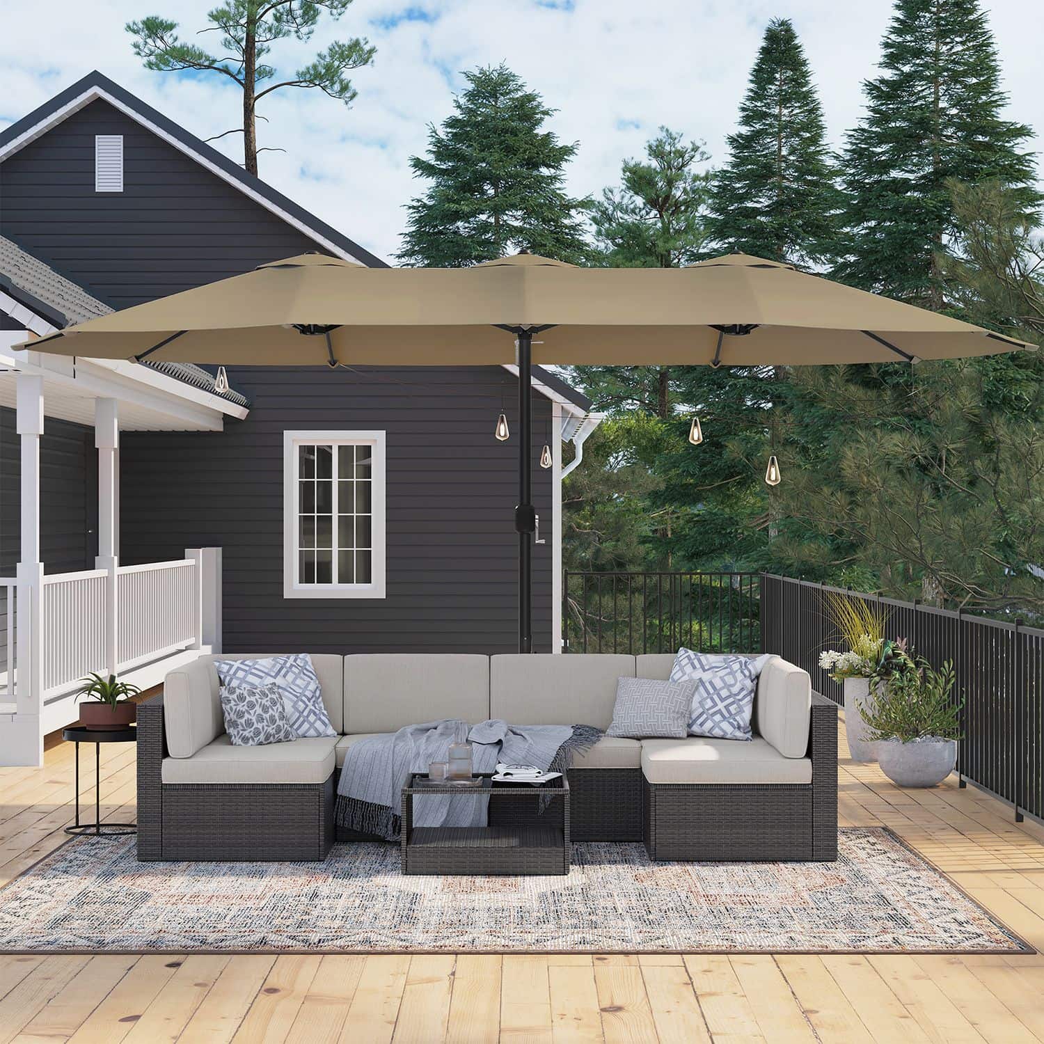 Sonnenschirm extra groß Taupe Sonnenschirm extra groß Taupe