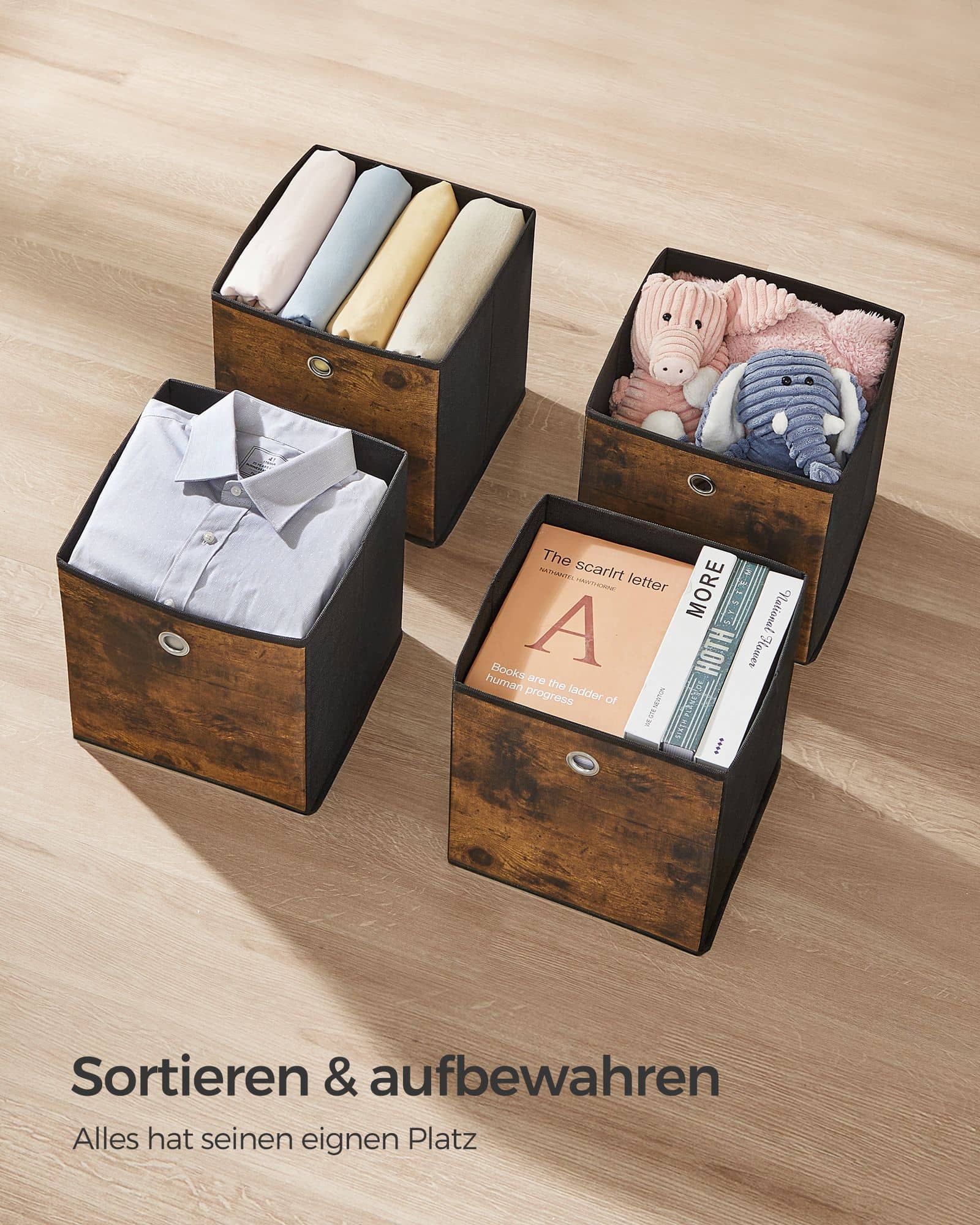 Aufbewahrungsbox 6er Set faltbar 26 x 26 x 28 cm-RFB126B01