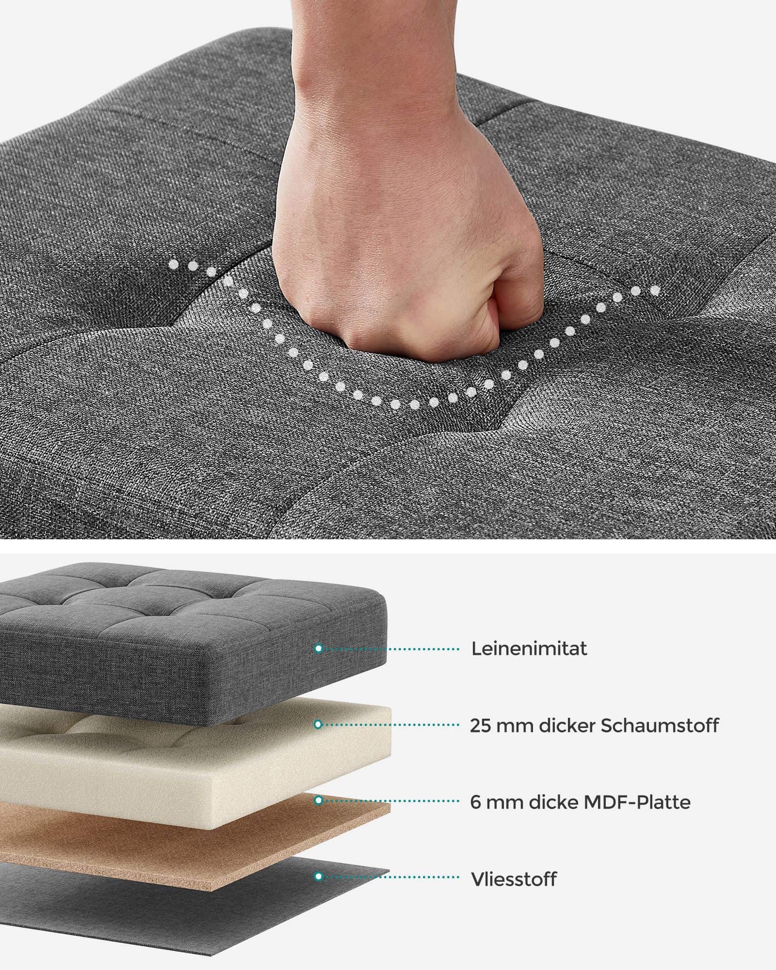 Sitzbank klappbar 32 x 40 x 33,5 cm mit Stauraum dunkelgrau Sitzbank klappbar 32 x 40 x 33,5 cm mit Stauraum dunkelgrau