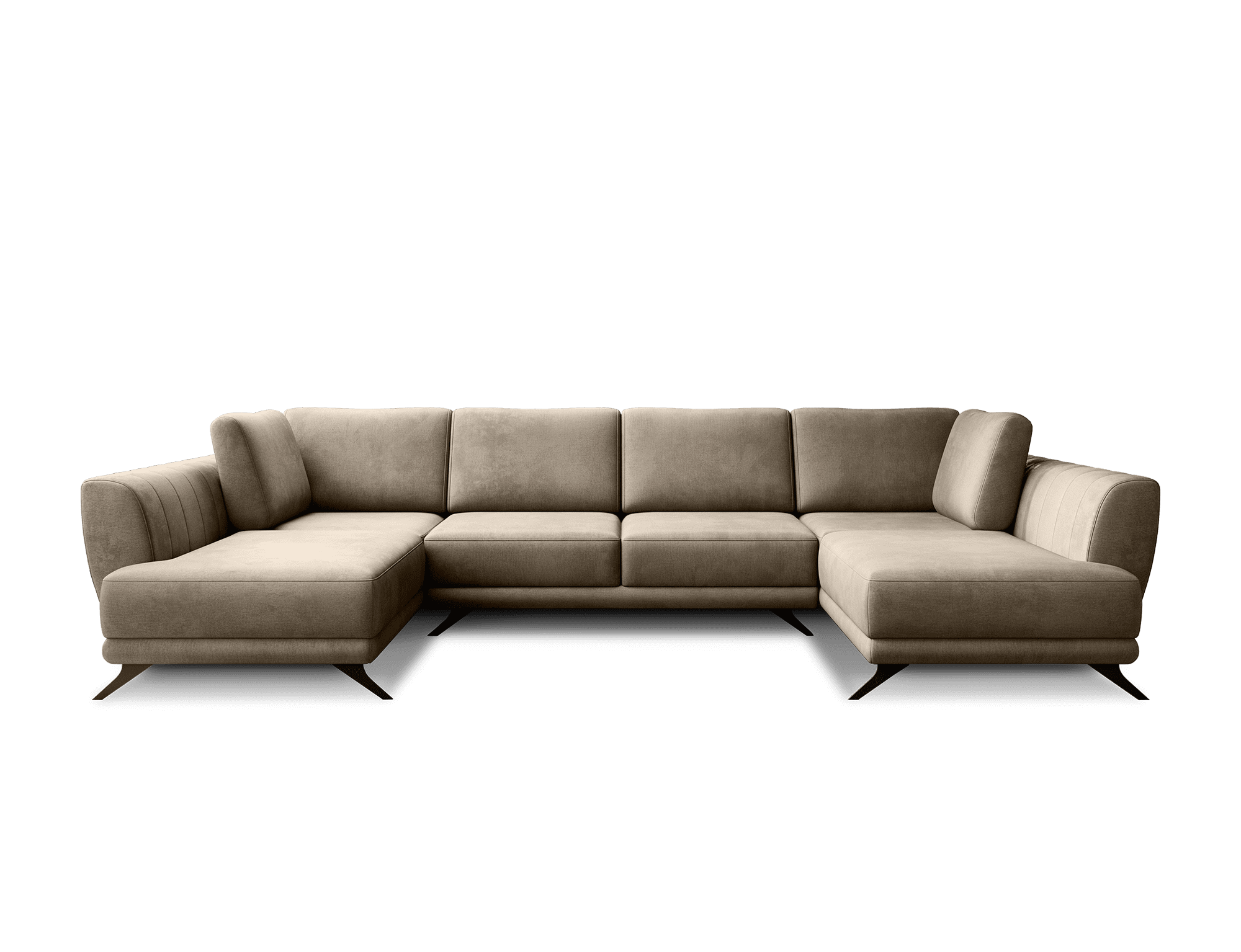Wohnlandschaft Larco U-Form mit Schlaffunktion & Stauraum - Nube-Stoff Wohnlandschaft Larco U-Form mit Schlaffunktion & Stauraum - Nube-Stoff