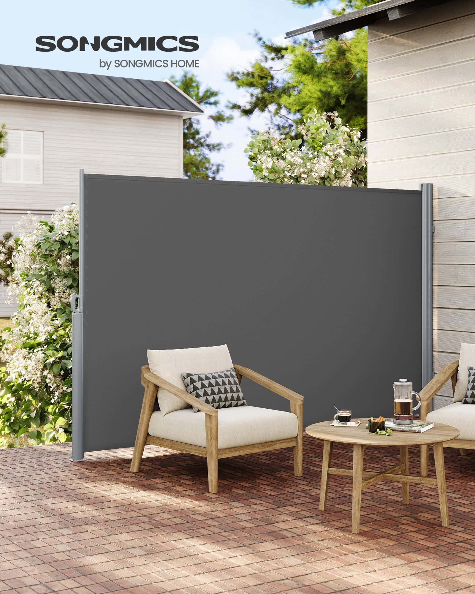 Seitenmarkise 180 x 300 cm Rauchgrau