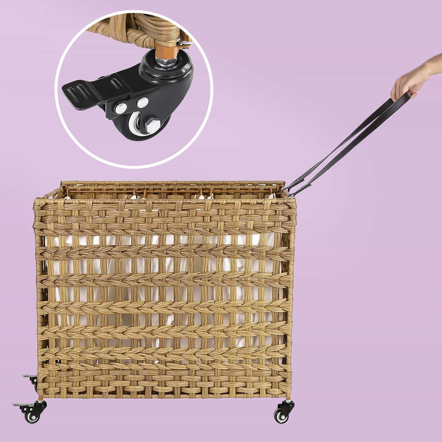 Wäschekorb handgeflochten naturfarben