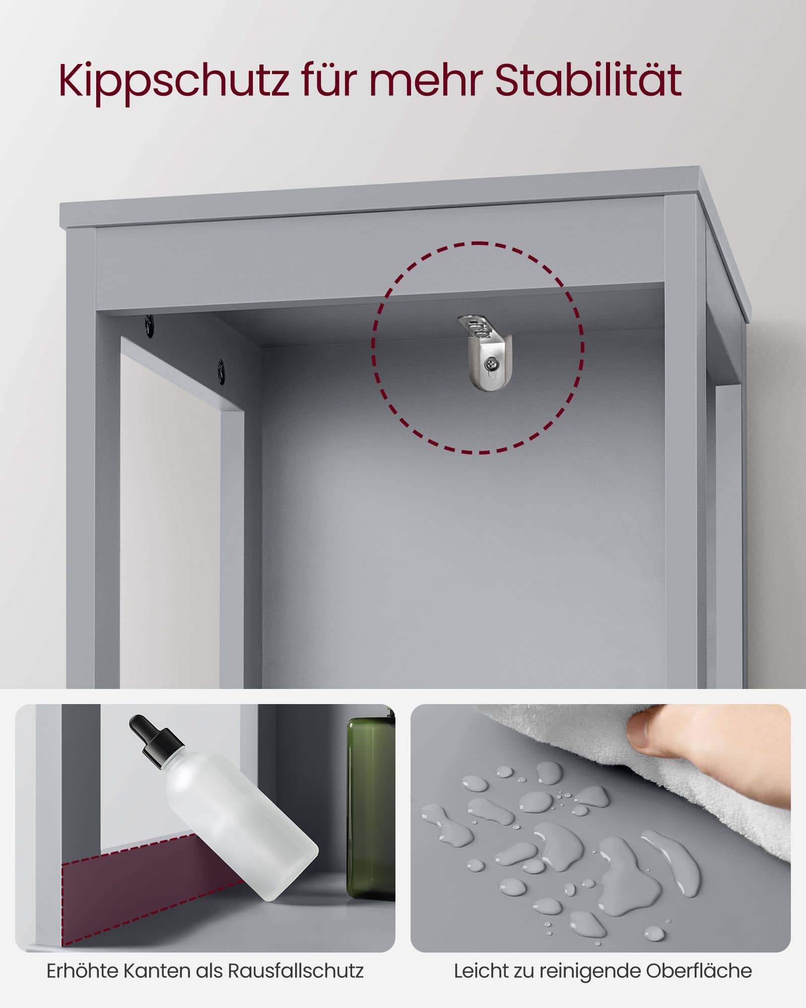 Hochschrank Badezimmer schmal stehend taubengrau Hochschrank Badezimmer schmal stehend taubengrau