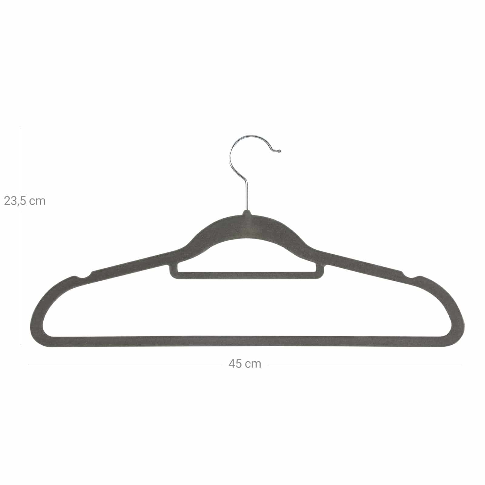 Kleiderbügel Samt 50 Stück Grau-CRF50V
