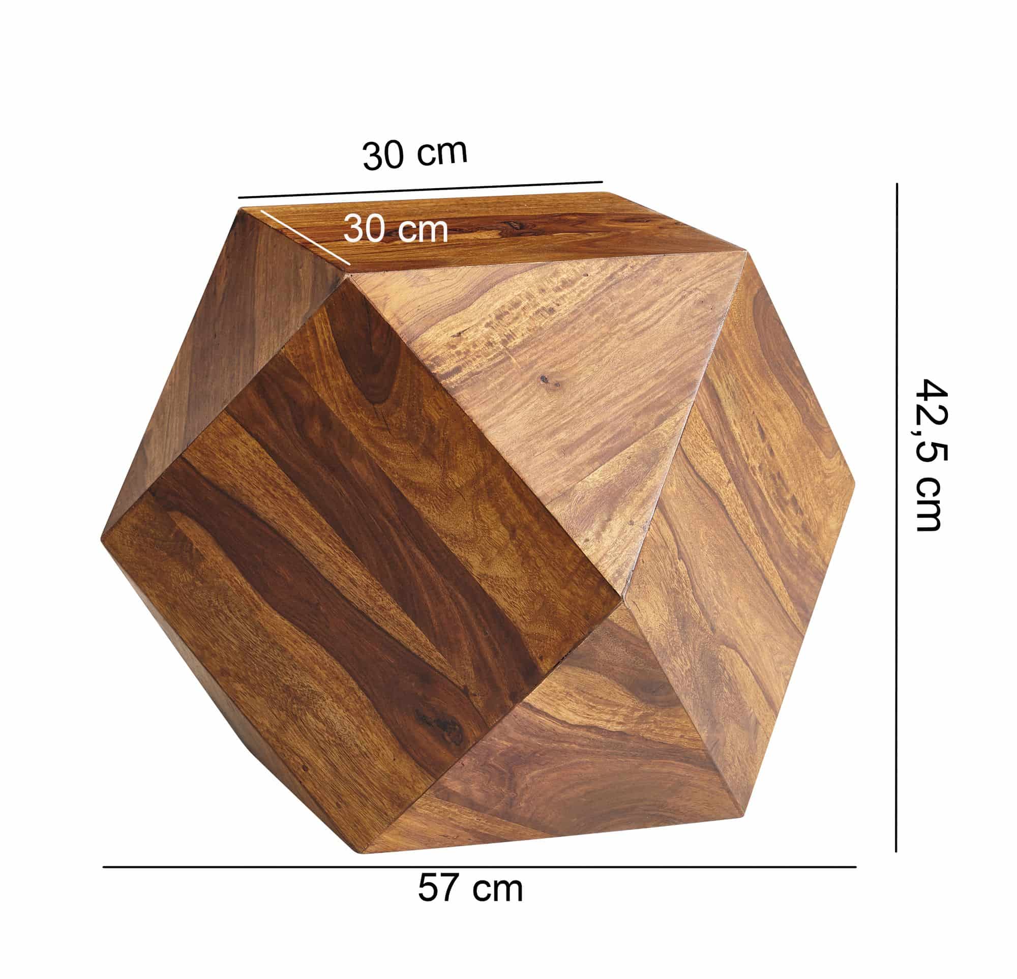55990-Wohnling-Couchtisch-57-x-42-5-cm-Sheesham-Massivholz-Wohnzimmertisch-in-Diamantform-Holztisch-Massiv-Wohnzimmer-Echtholz-Tisch-WL6-177-WL6-177 Couchtisch 57 x 42,5 x 57 cm Sheesham Massivholz Sofatisch Modern