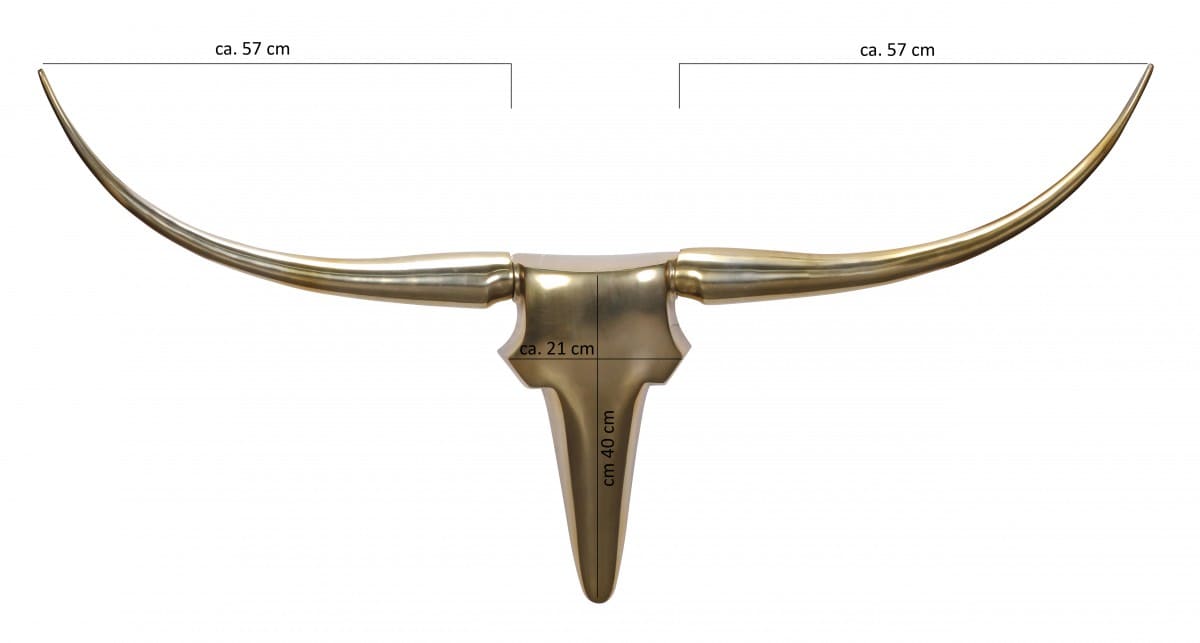 36351-Wohnling-Wanddekoration-Geweih-Bull-L-125-cm Wanddekoration Geweih Bull L 125 cm Aluminium golden