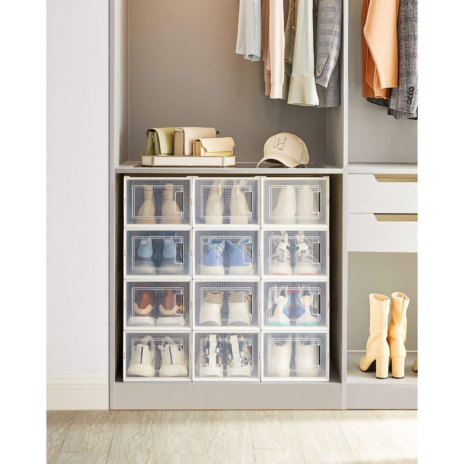 12er Set Schuhboxen für Schuhe bis Größe 46-LSP12MWT 12er Set Schuhboxen für Schuhe bis Größe 46-LSP12MWT