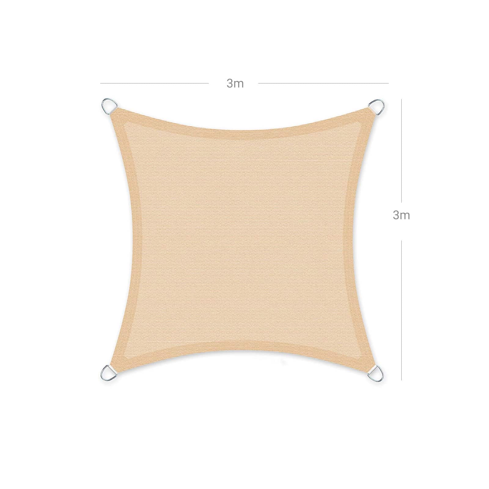 3 x 3 m Sonnensegel aus HDPE-GSS33EYV1 3 x 3 m Sonnensegel aus HDPE-GSS33EYV1