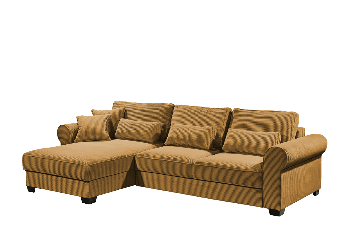 Ecksofa Angelina – Schlafsofa mit Bettkasten und Nosagfederung in Breitcord – ED Exciting Design