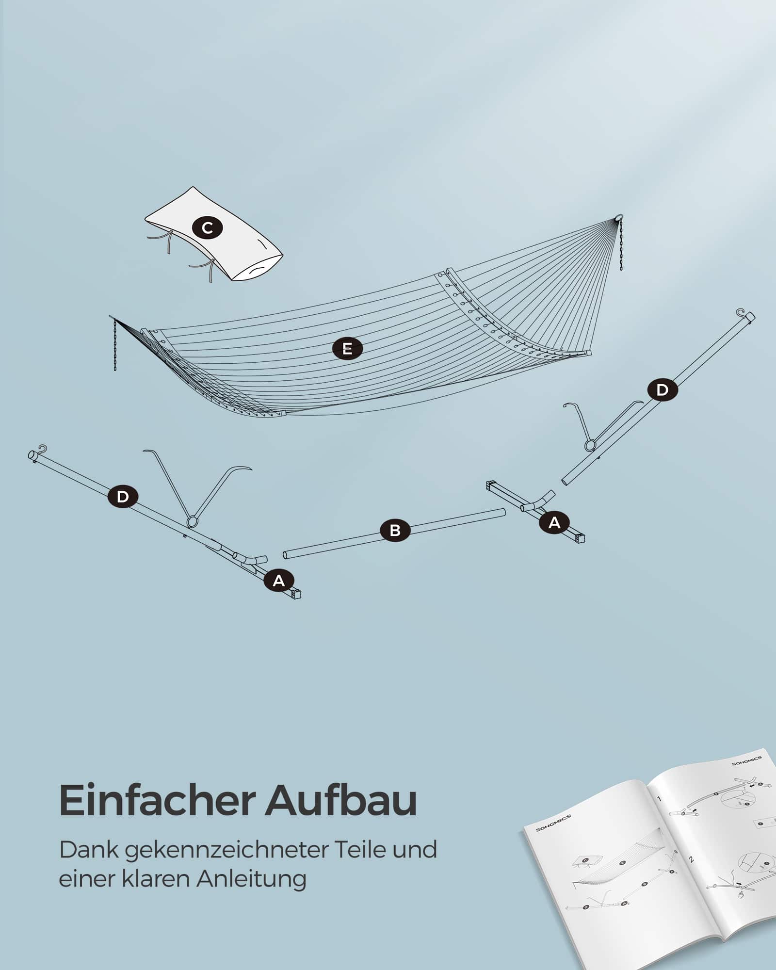 Hängematte mit Gestell aus Metall blau Hängematte mit Gestell aus Metall blau