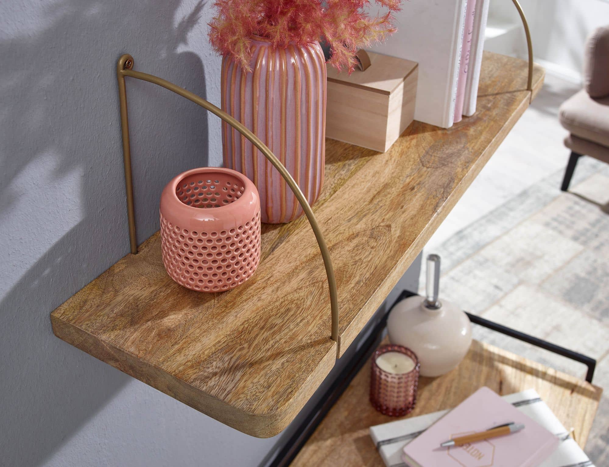 67871-Wohnling-Wandregal-60x22x24-cm-Mango-Holz-WL6-595-WL6-595_6 Wandregal 60x25x22 cm Mango Massivholz / Metall Hängeregal Industrial