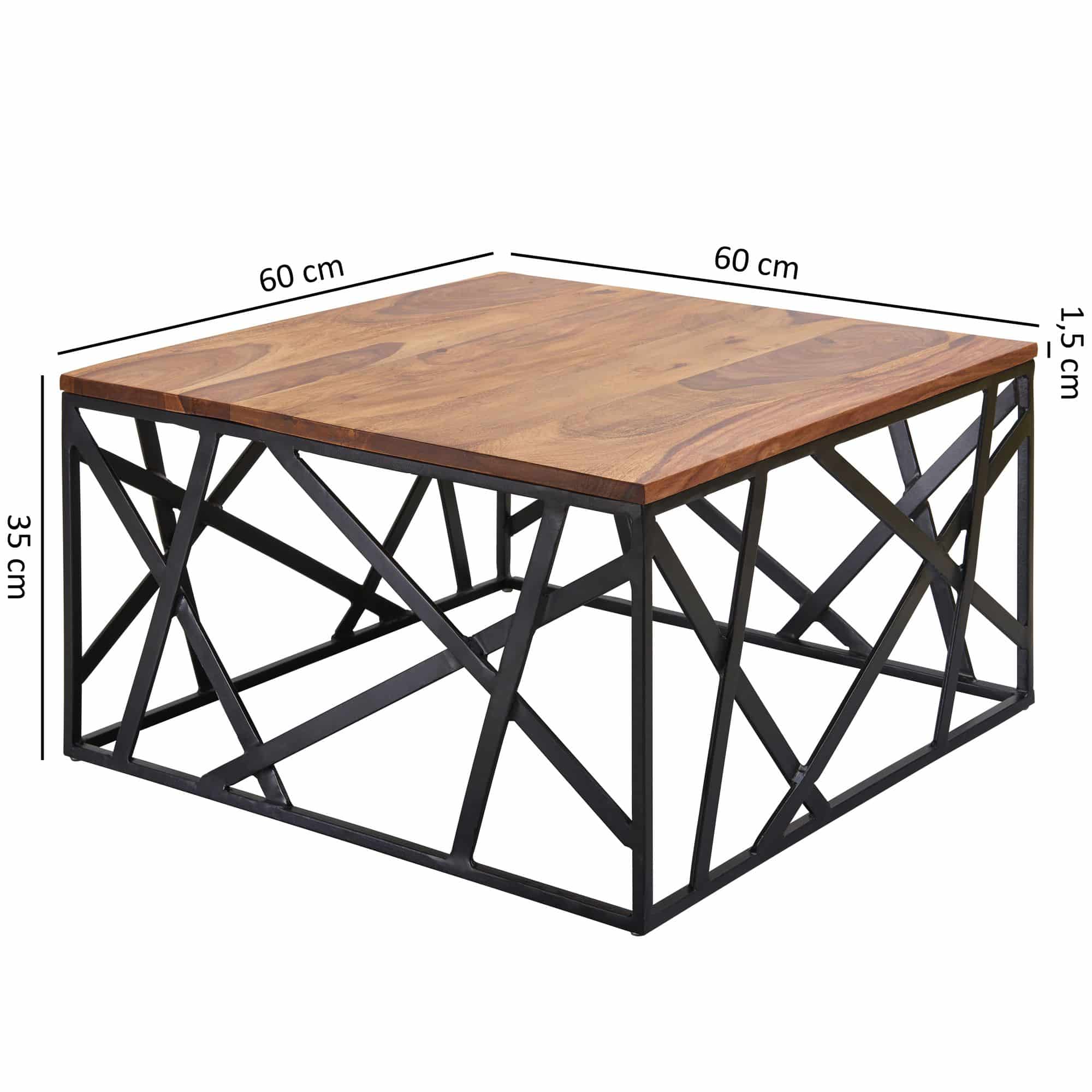 47279-WOHNLING-Couchtisch-60x60x35-cm-Sheesham-WL_3 Couchtisch BAKAL 60x35x60 cm Sheesham Massivholz / Metall Sofatisch