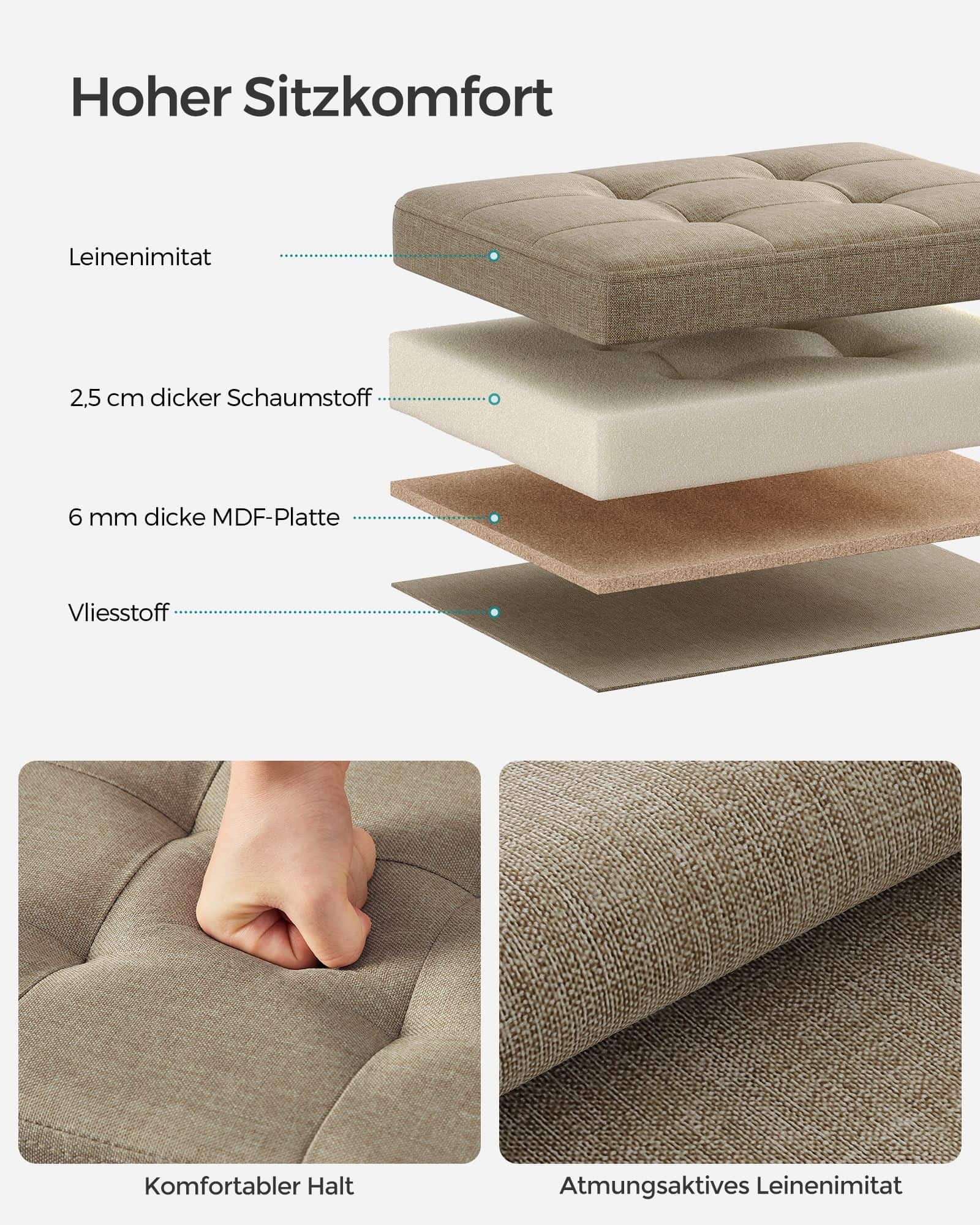 Sitzbank mit Stauraum helltaupe-LSF102K01 Sitzbank mit Stauraum helltaupe-LSF102K01