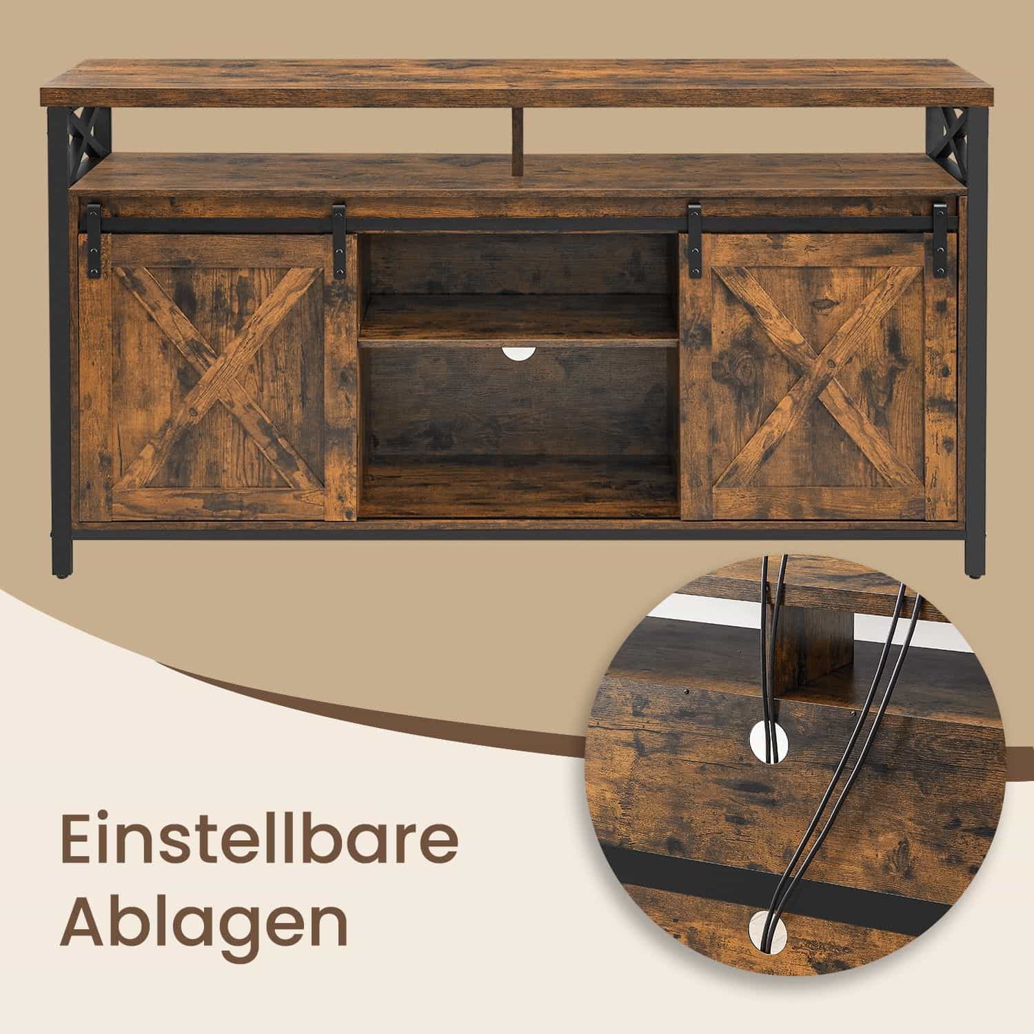 TV-Schrank Landhausstil vintagebraun-schwarz TV-Schrank Landhausstil vintagebraun-schwarz