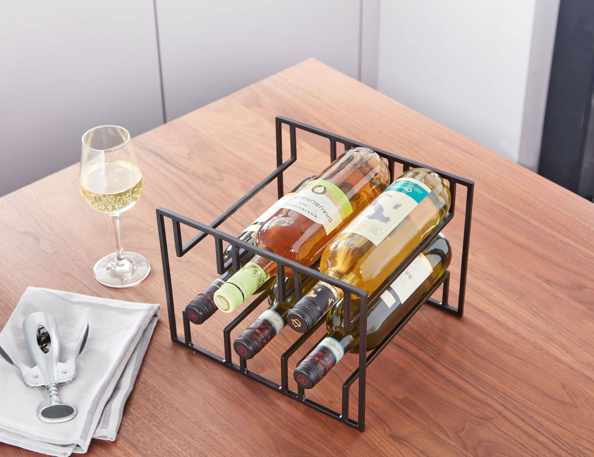 Weinflaschenhalter für 6 Flaschen 29x21x25 cm Weinregal Schwarz Metall Weinflaschenhalter für 6 Flaschen 29x21x25 cm Weinregal Schwarz Metall