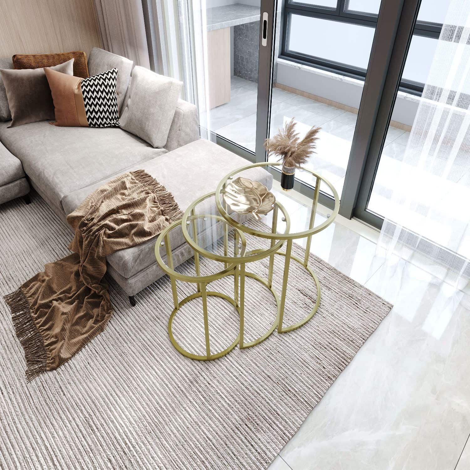 Alya - gold, transparent - 3er Satztisch