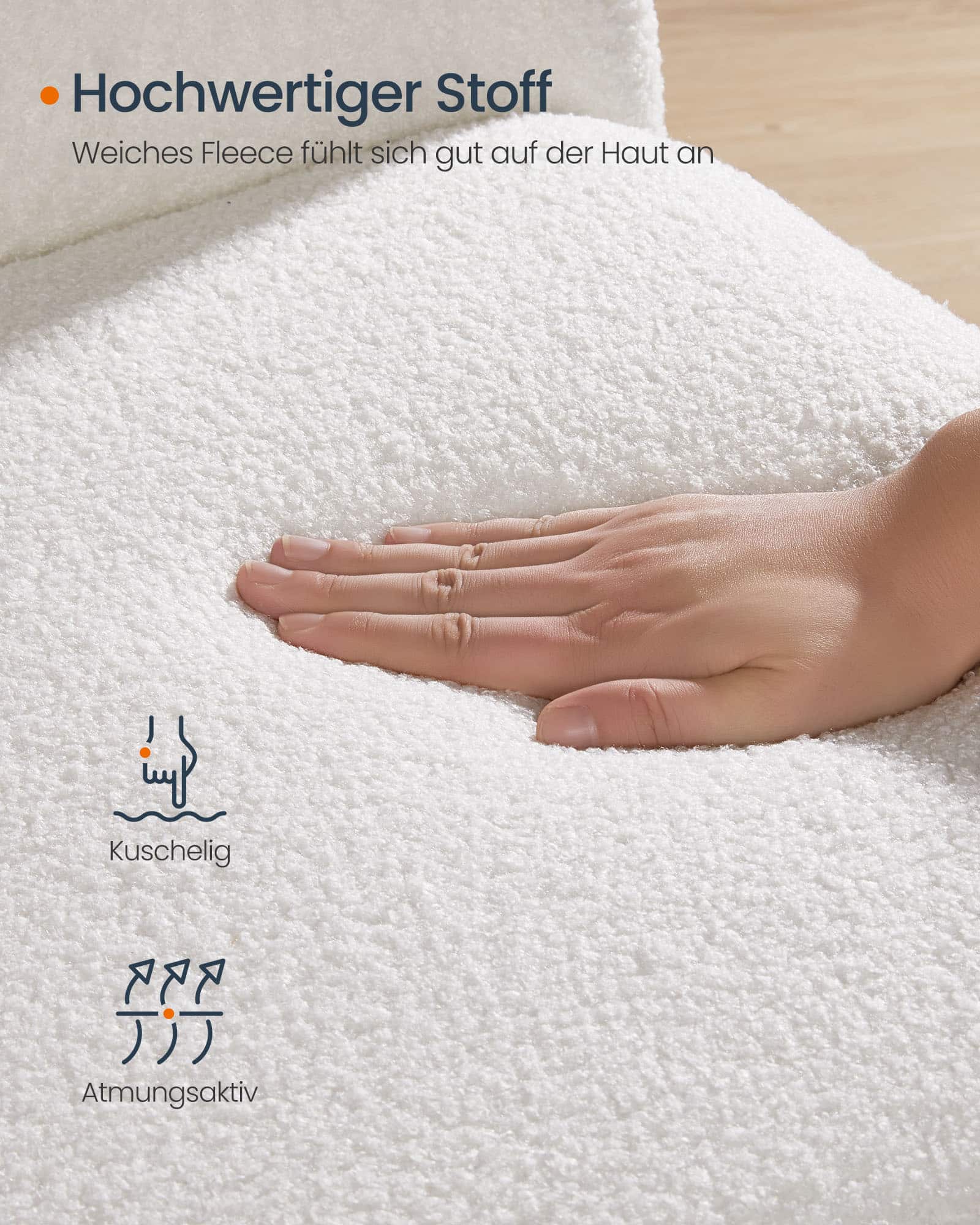 Schaukelstuhl LYY500 – Fleece Cremeweiß & Armlehnen 67×106×89 cm Schaukelstuhl LYY500 – Fleece Cremeweiß & Armlehnen 67×106×89 cm