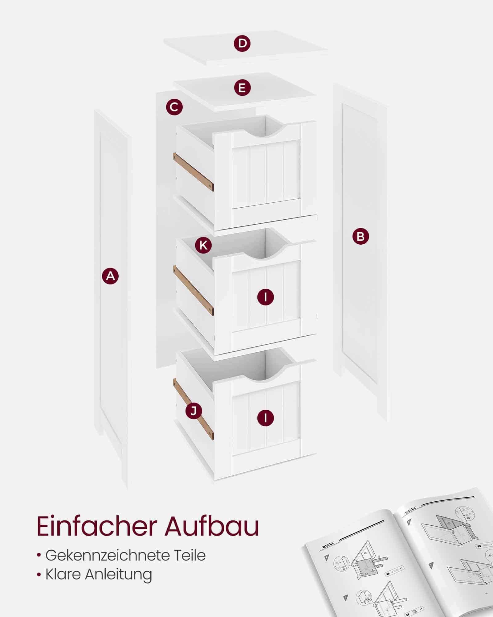 Aufbewahrungsschrank mit 3 Schubladen Aufbewahrungsschrank mit 3 Schubladen