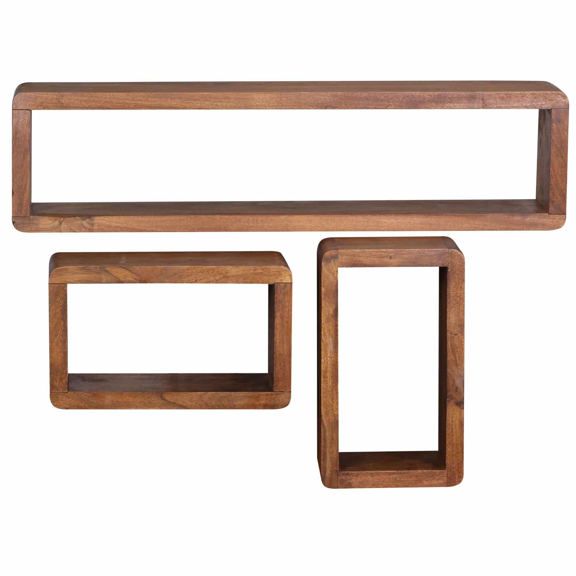 38527-WOHNLING-Design-Wandregal-3er-Set-BOHA-Massiv-Holzregale-Sheesham-Landhausstil-Rustikales-Wandregal-Set-Holz-Haengeregal-Viereckig-Echtholz-Wand-Regale-Haengend-Wuerfel-Re Design Wandregal 3er Set BOHA Massiv Holzregale Sheesham Landhausstil