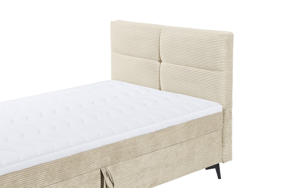 Boxbett Andon 120x200 cm mit Bettkasten Farbe Cream – ED Exciting Design, Zoom Breitcord, Bonell-Federkern und Schaumtopper Boxbett Andon 120x200 cm mit Bettkasten Farbe Cream – ED Exciting Design, Zoom Breitcord, Bonell-Federkern und Schaumtopper