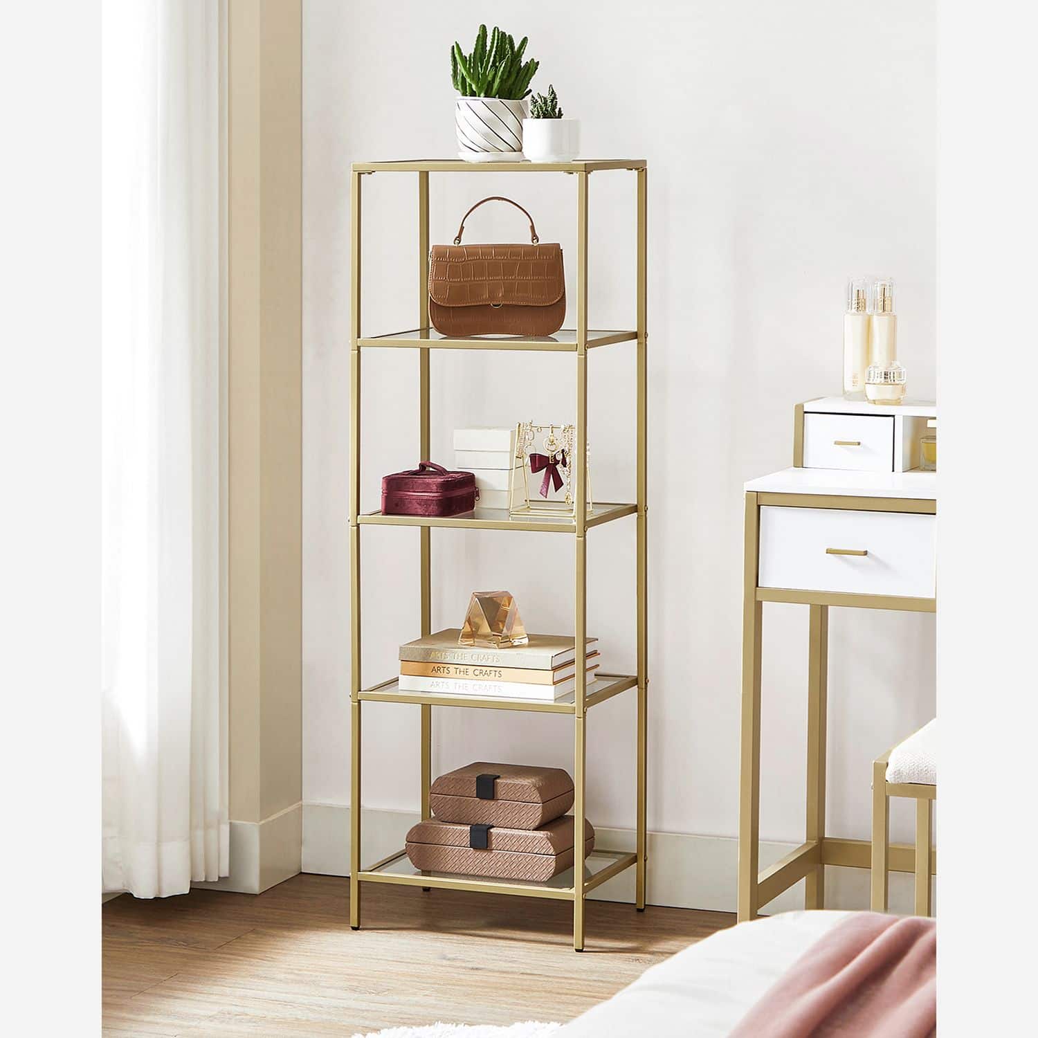 LGT029A01-3pHEe85tFnSdvR Standregal mit 5 Glasablagen