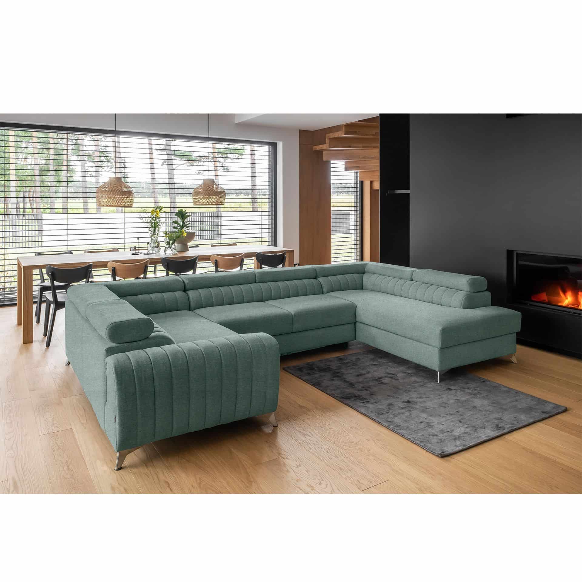 Louis Wohnlandschaft mit Schlaffunktion & Bettkasten - Poco-Stoff Louis Wohnlandschaft mit Schlaffunktion & Bettkasten - Poco-Stoff