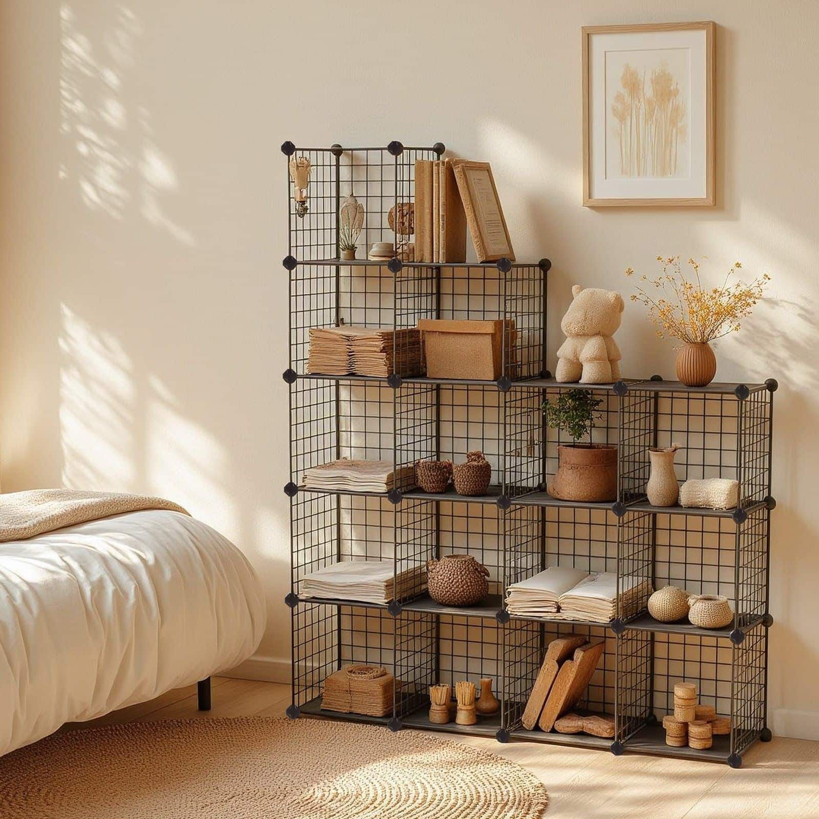 Steckregal 16 Gitterwürfel Schwarz Steckregal 16 Gitterwürfel Schwarz