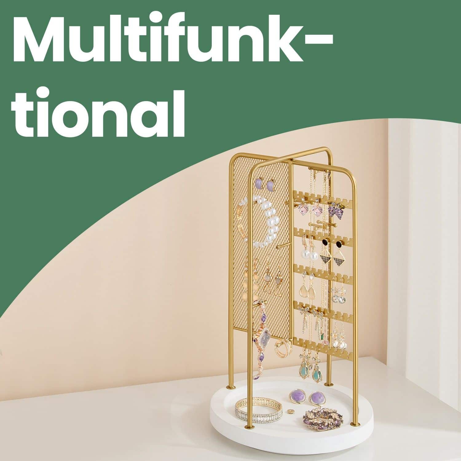 Schmuckhalter mit Metallrahmen Geschenkidee goldfarben Schmuckhalter mit Metallrahmen Geschenkidee goldfarben