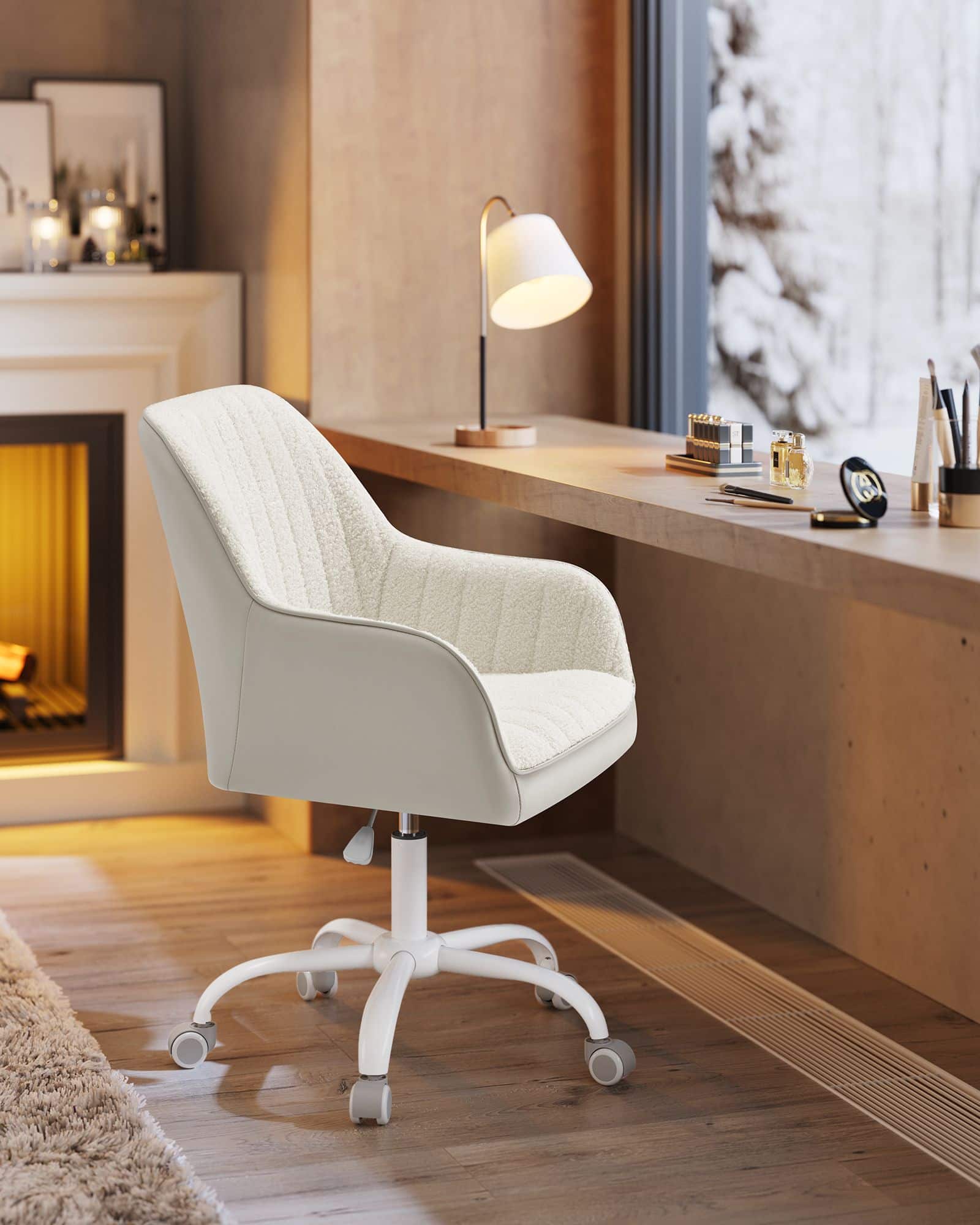 Bürostuhl gepolstert cappuccinobeige-wolkenweiß Bürostuhl gepolstert cappuccinobeige-wolkenweiß