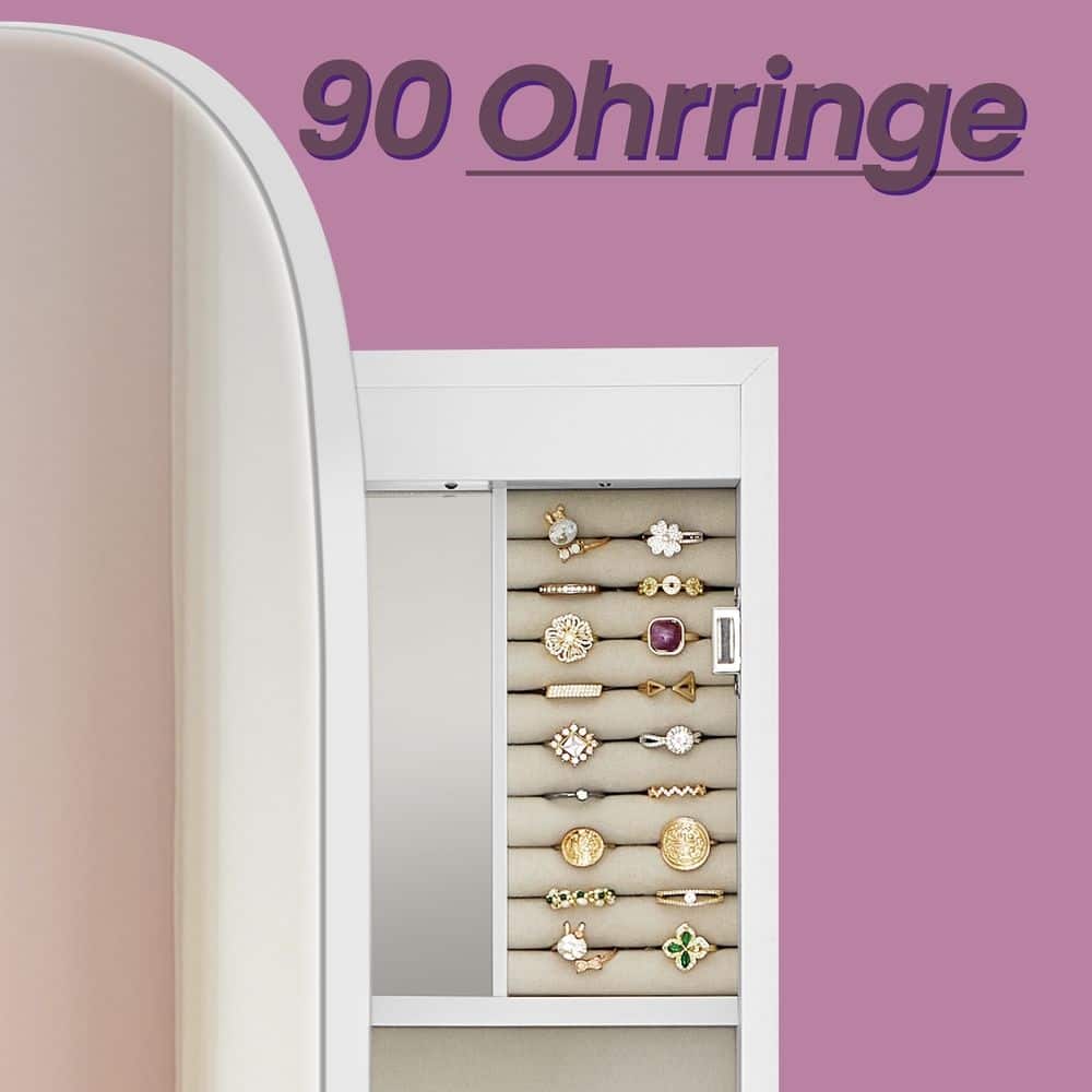 Wandschrank mit Spiegel Oberfläche in Weiß